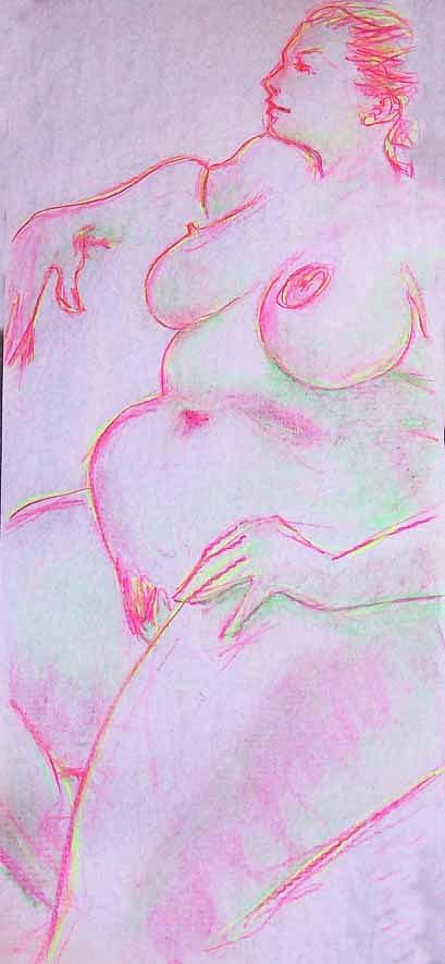 Nude 4258 Painting by Elizabeth Parashis