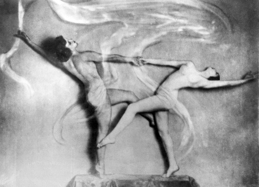 Black And White Photograph - Nude Interpretive Dancers by Underwood Archives