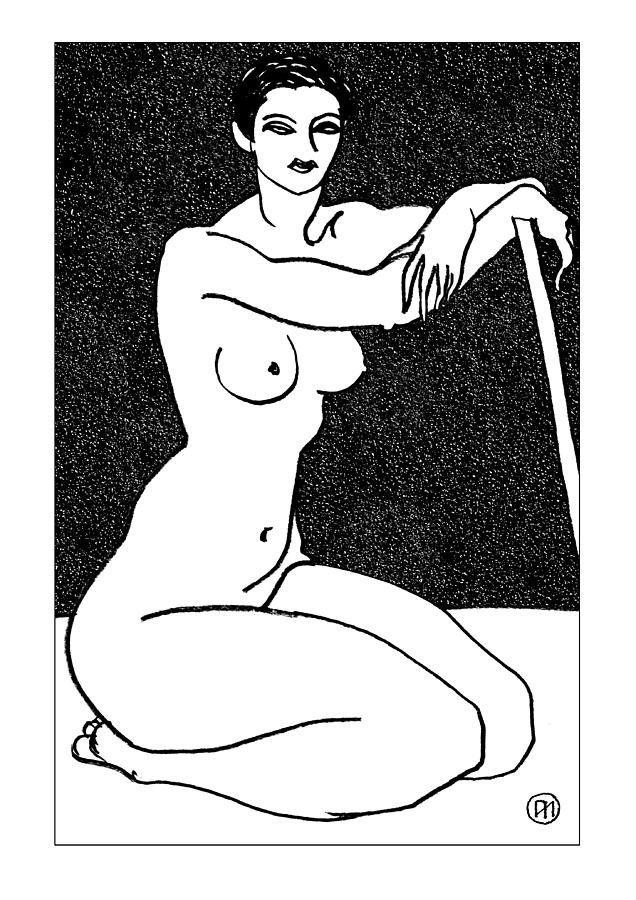 Nude Drawing - Nude Sketch 29 by Leonid Petrushin