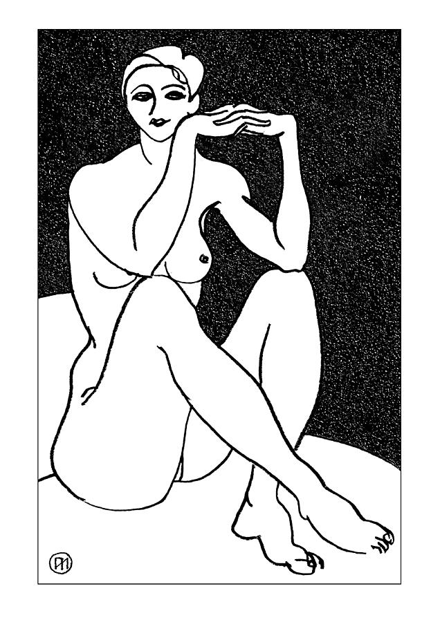 Nude Drawing - Nude Sketch 41 by Leonid Petrushin