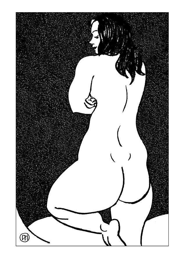 Nude Drawing - Nude Sketch 44 by Leonid Petrushin