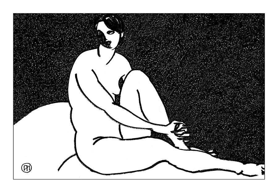 Nude Drawing - Nude Sketch 69 by Leonid Petrushin