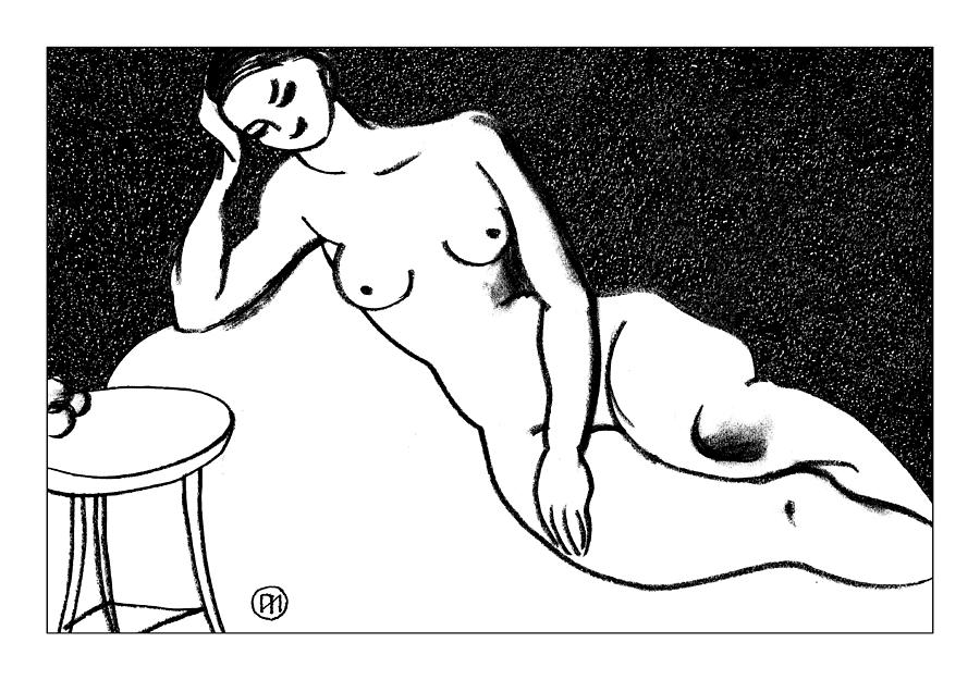 Nude Drawing - Nude Sketch 71 by Leonid Petrushin