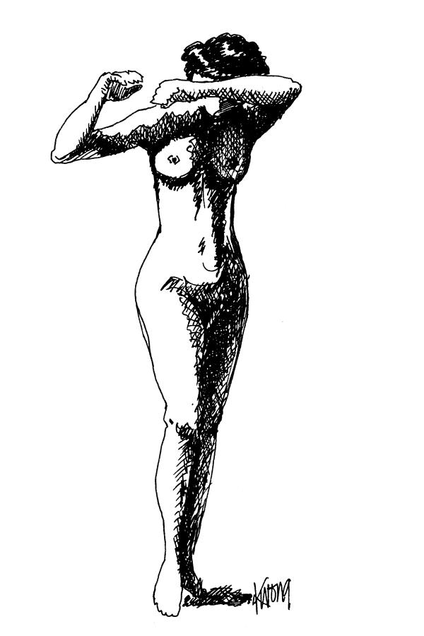 Nude study 1 Drawing by Stan Kwong
