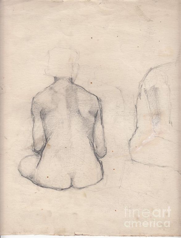 Nude Drawing - Nude study 4 by Brian Francis Smith