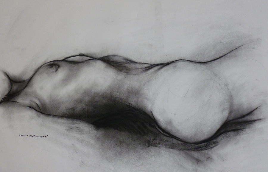 Nude Drawing - Nude Study by David Alfonsetti
