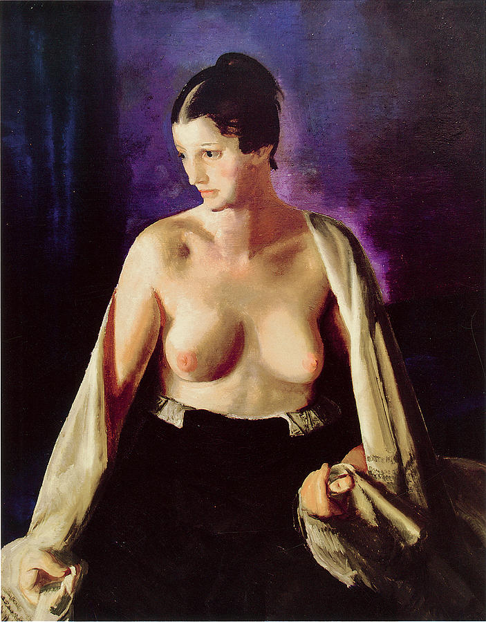 Nude Painting - Nude with White Shawl by George Bellows