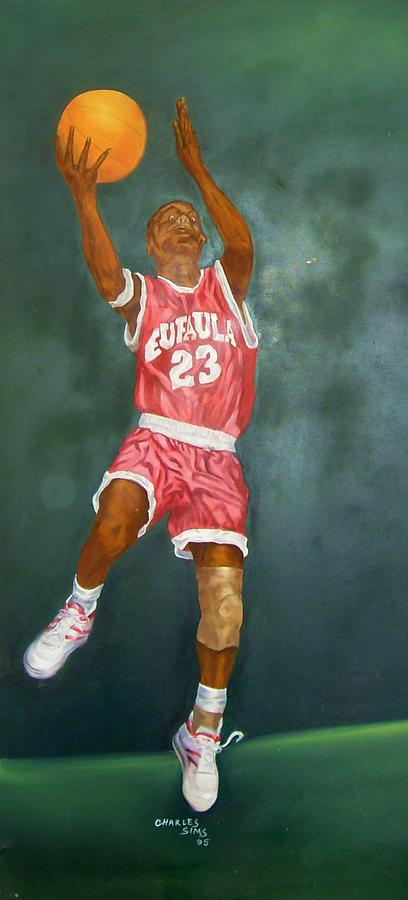 Basket Ball Painting - Number Twenty three by Charles Sims