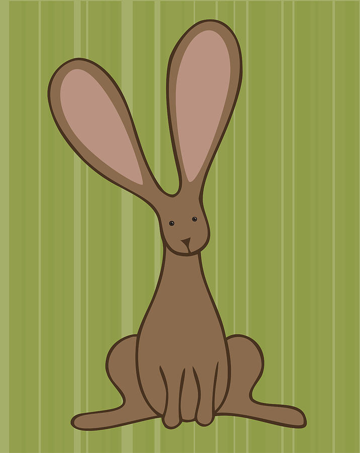 Rabbit Digital Art - Nursery Art Bunny by Christy Beckwith