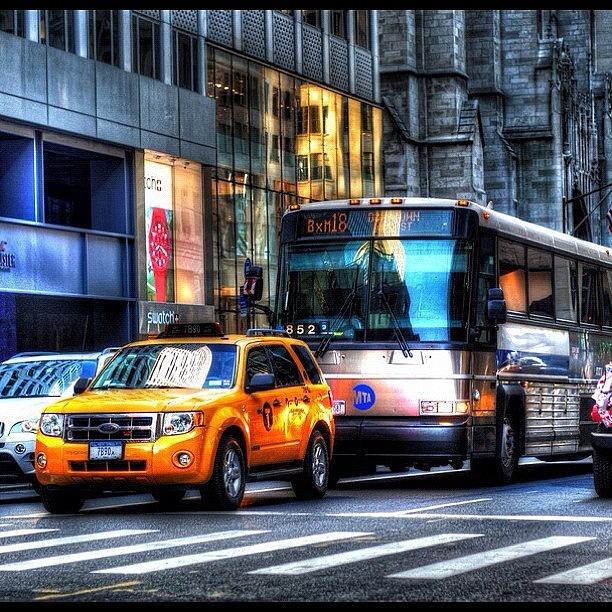 New York City Photograph - #nyc #bus #5thave #manhattan #newyork by Roman Kruglov