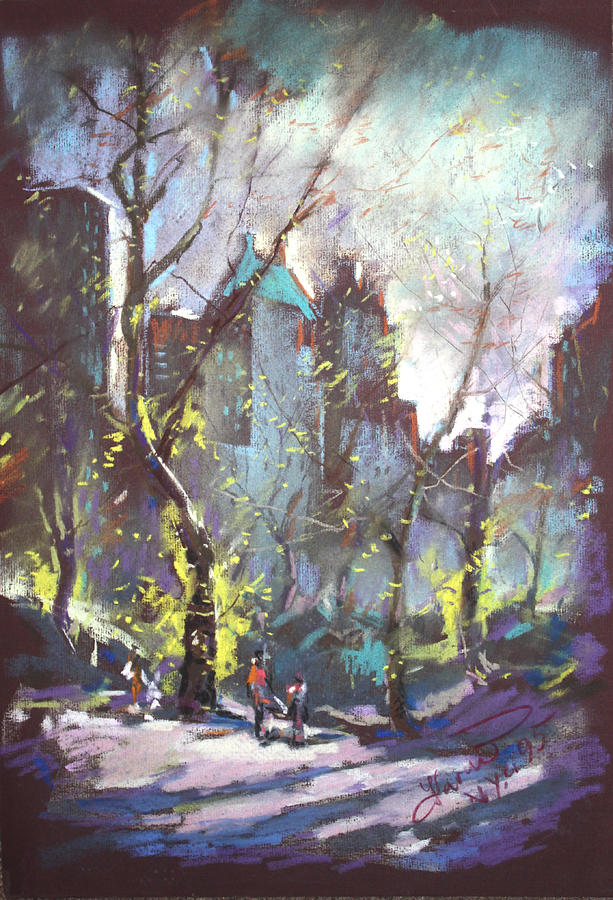 Central Park Pastel - NYC Central Park Controluce by Ylli Haruni