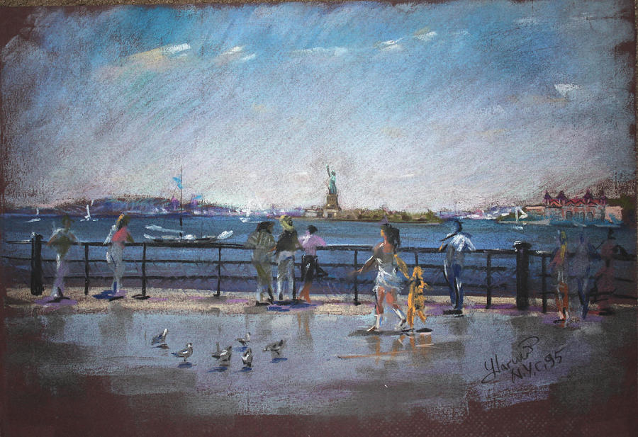 Ny City Pastel - NYC Grand Ferry Park 2 by Ylli Haruni