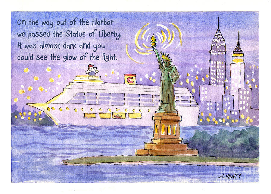 NYC Harbor Cruise Painting by Audrey Peaty