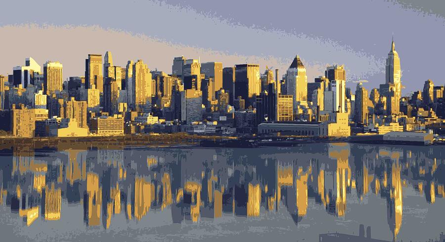 New York City Skyline Photograph - NYC Reflection Color 16 by Scott Kelley