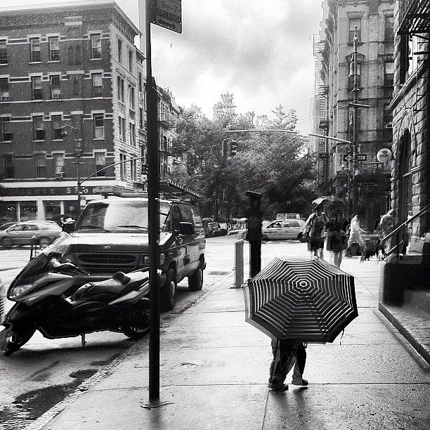 Umbrella Photograph - Nyc Small Umbrella Bw by Nick Valenzuela