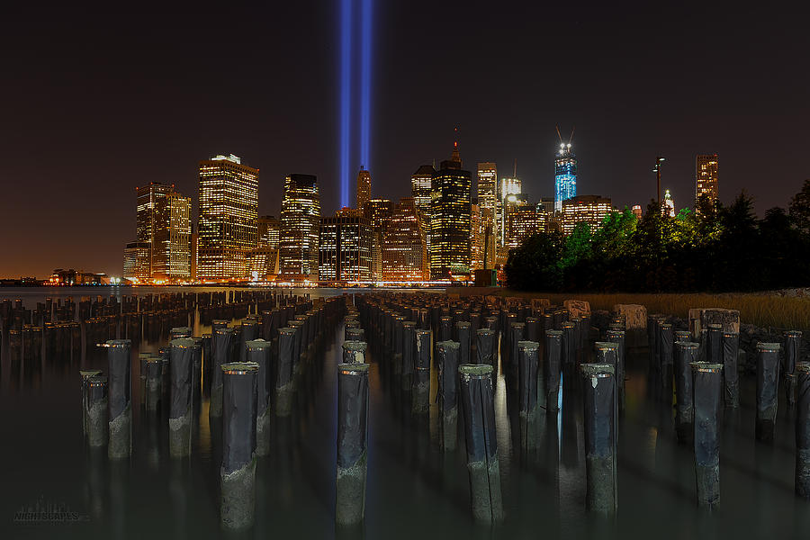 NYC Tribute Lights - The Pier Photograph by Shane Psaltis