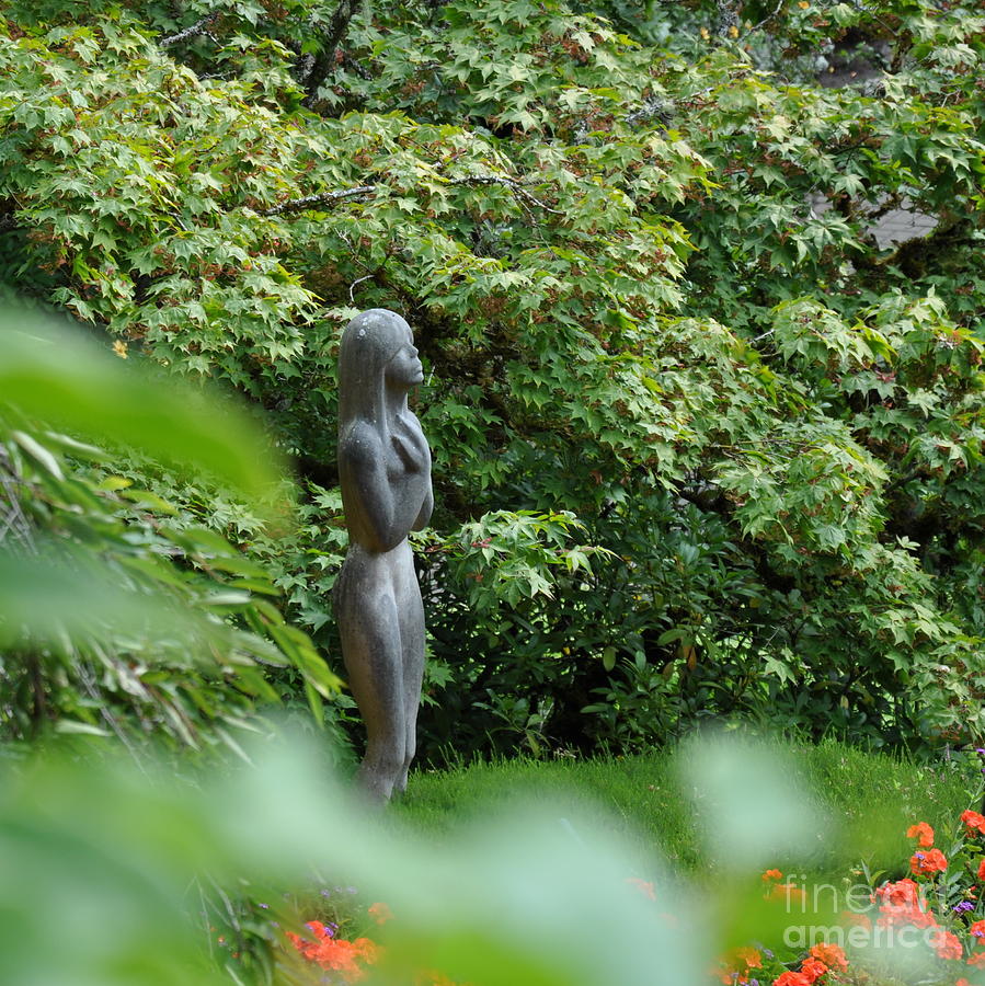 Nymph Statue in Butchart Gardens Vancouver Island Canada Photograph by Tatyana Searcy