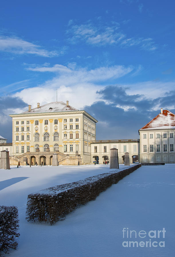 Nymphenburg palace in winter snow Photograph by Andrew  Michael