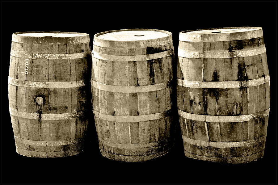 Food And Beverage Photograph - Oak Barrel Sepia by LeeAnn McLaneGoetz McLaneGoetzStudioLLCcom