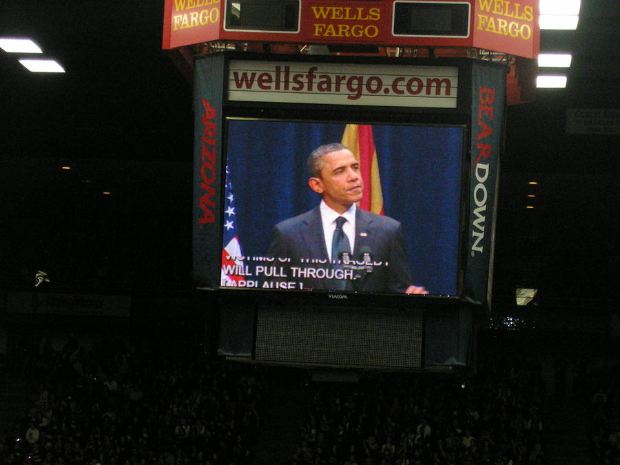 Obama at Mchale in Tucson Photograph by Jayne Kerr 