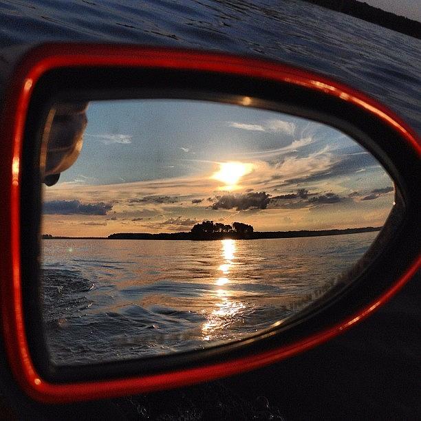 Sunset Photograph - Objects In Mirror Are Closer Than They by Amber Moore