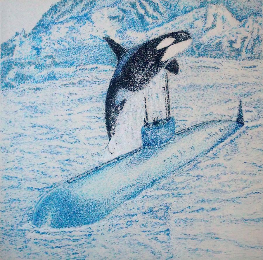 Whale Pastel - Observing nature A by John Fierro