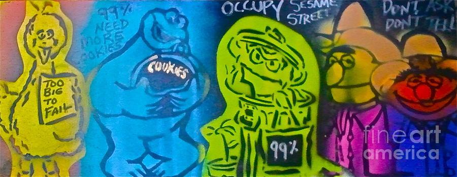 Monopoly Painting - Occupy Sesame Street by Tony B Conscious