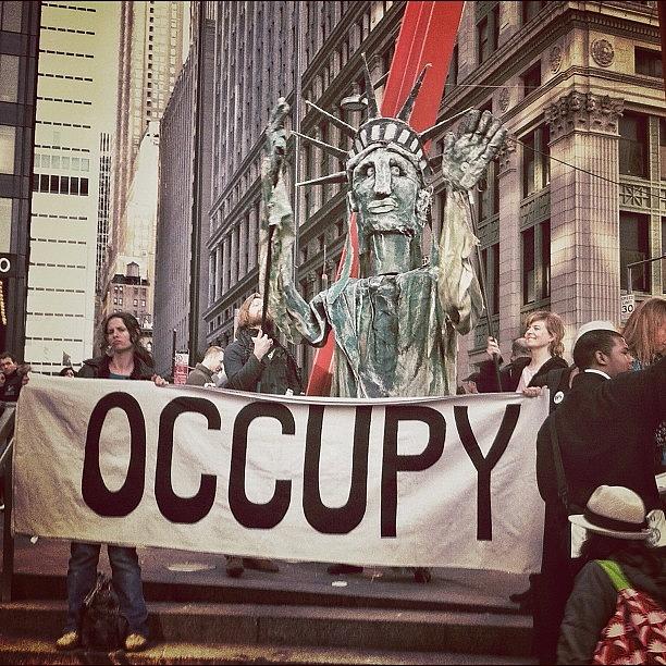 New York City Photograph - Occupy Wall Street - St Patricks Day by Mo Elgohary