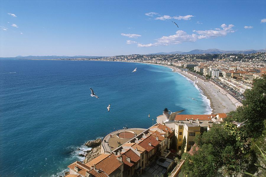 Ocean And Shoreline Of Nice, France Photograph by Frederic Pacorel