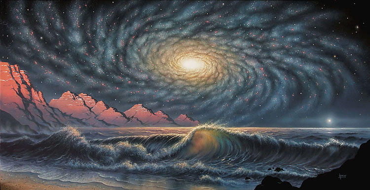Ocean of Space Painting by David A Hardy | Fine Art America