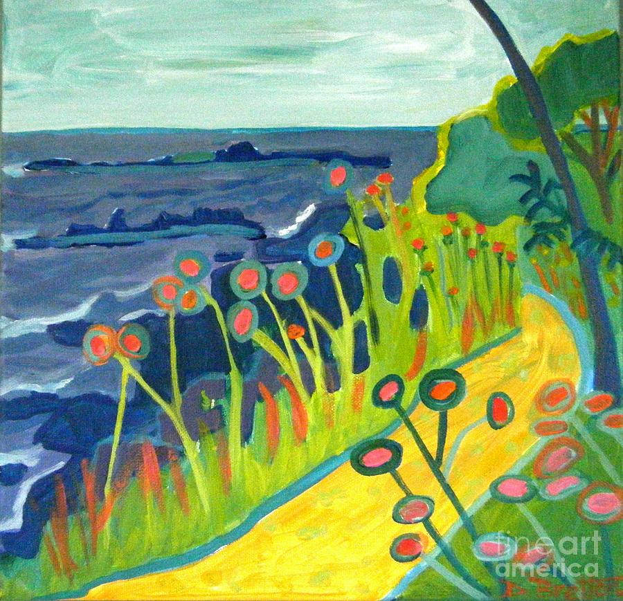 Ocean Path Kittery Maine Painting by Debra Bretton Robinson