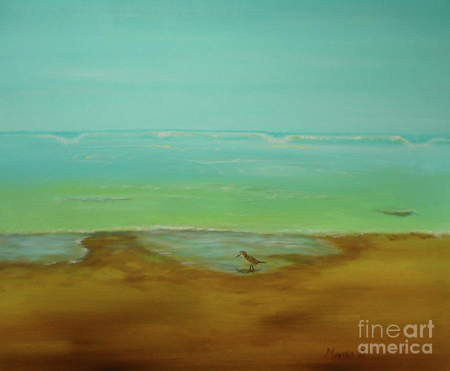 Ocean Sandpiper Painting by Monika Shepherdson