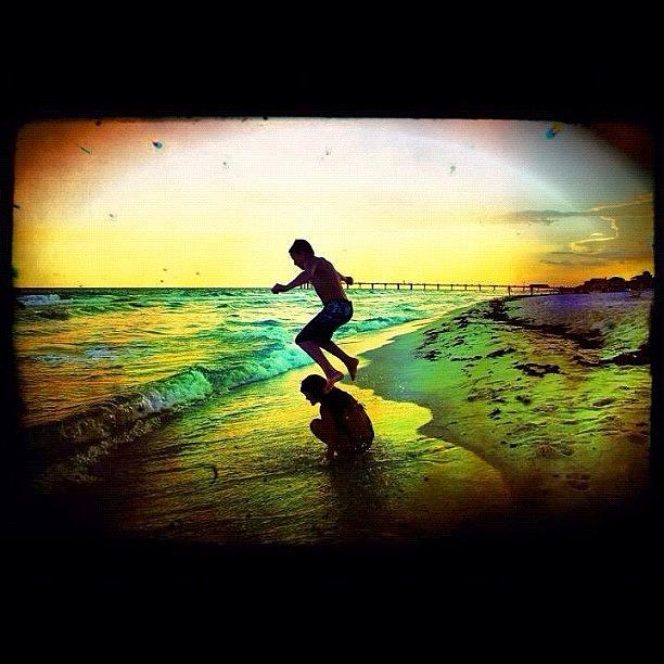 Vintage Photograph - #ocean #water #boy #beach #beautiful by Brittany B