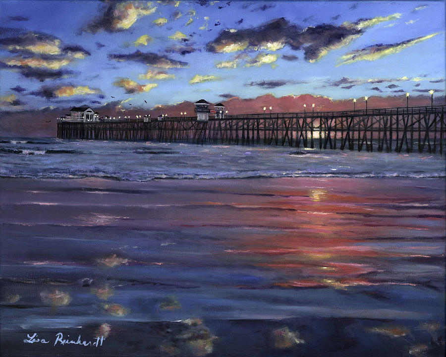 Oceanside Pier Painting by Lisa Reinhardt