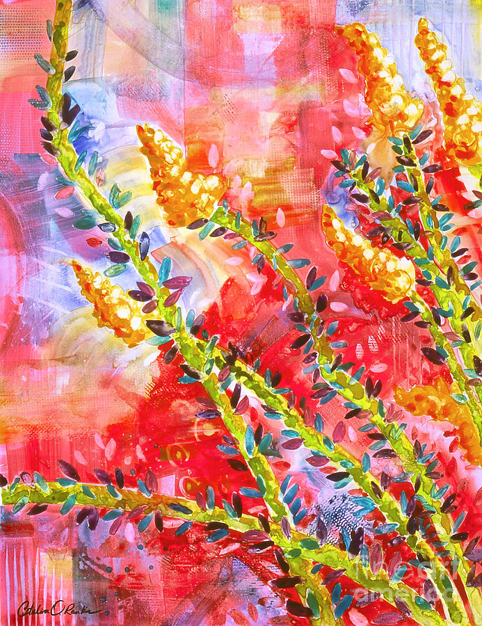 Desert Painting - Ocotillo In Bloom by Catalina Rankin