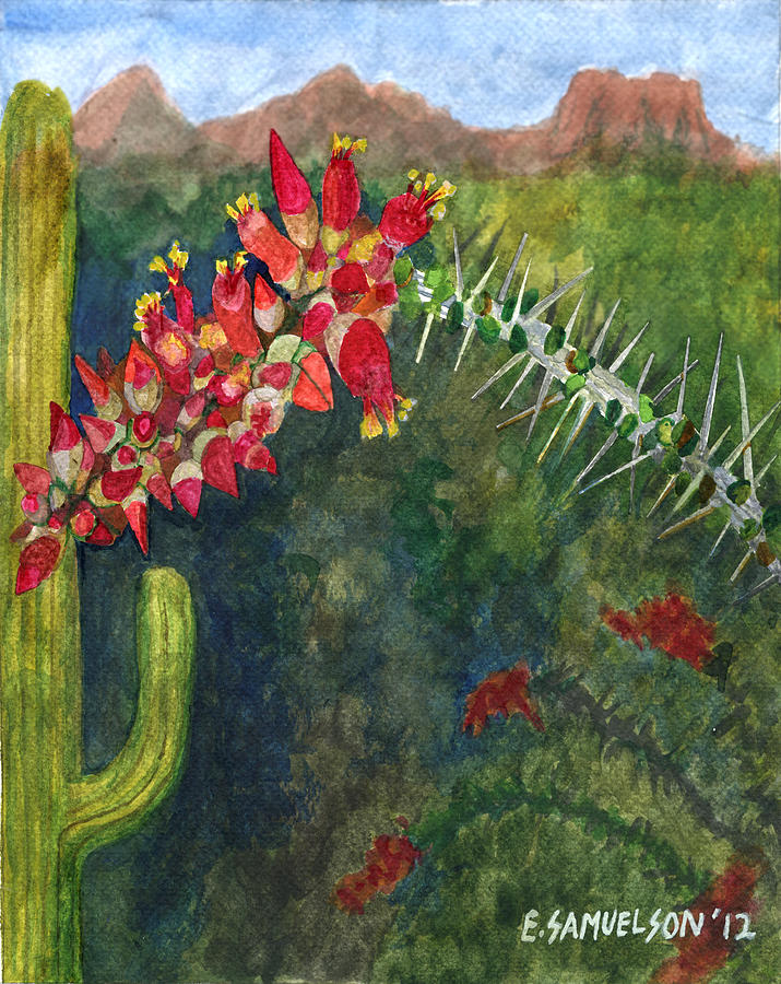 Ocotillo Spring Painting by Eric Samuelson