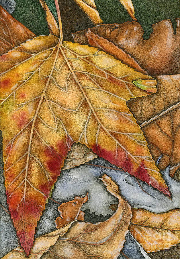 Fall Painting - October by Nora Blansett