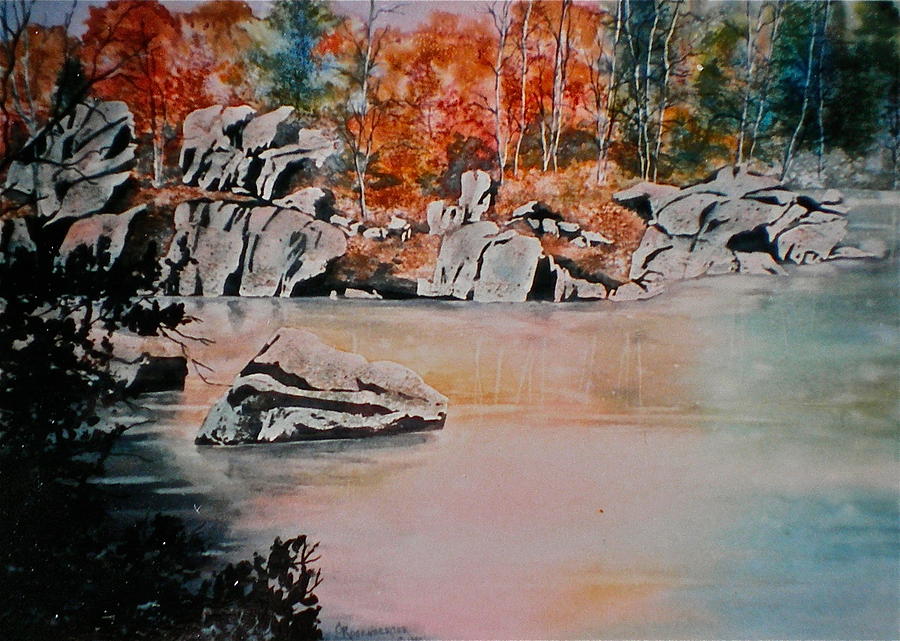 October on the Little Wolf River Painting by Carolyn Rosenberger
