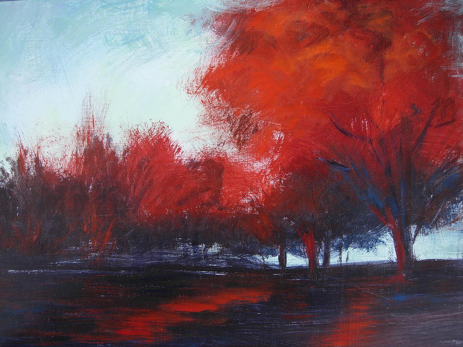 October Reds Painting by Holly Stone