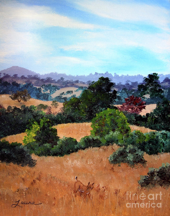 October View of Arastradero Painting by Laura Iverson