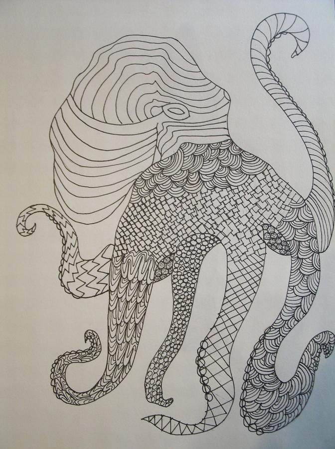 Octopus Drawing by Samantha Lusby