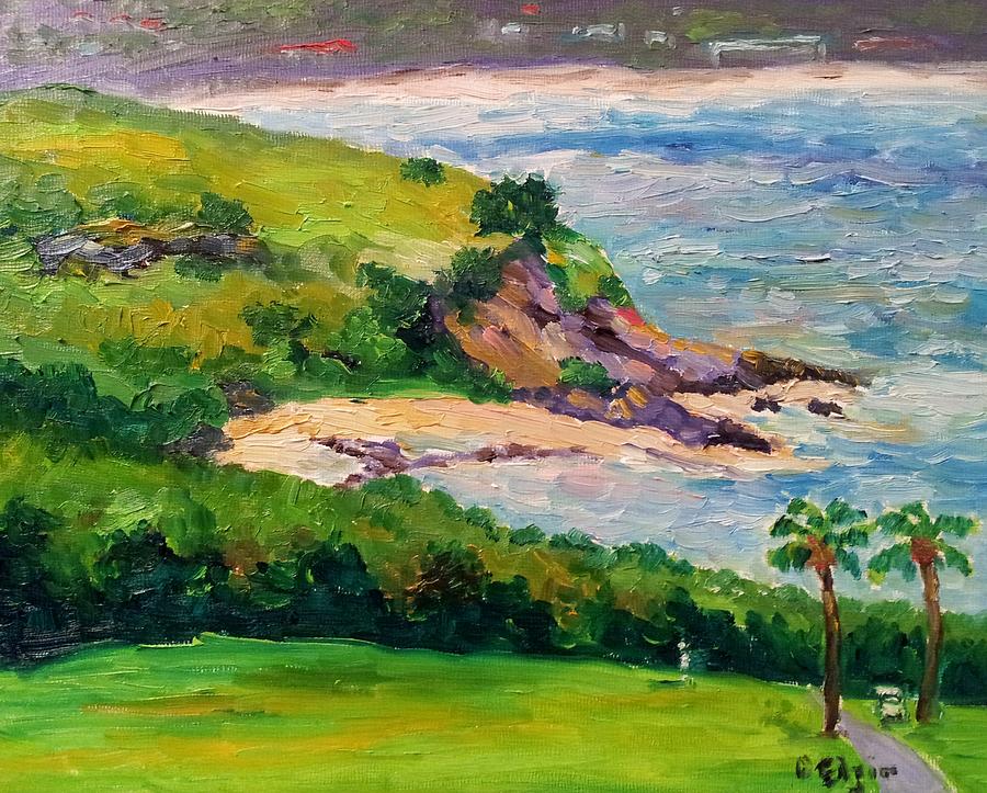 Beach Painting - Off the Green and Near the Cliff by Diane Elgin
