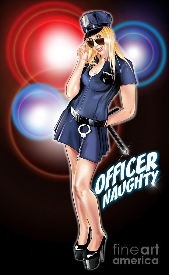 Officer Naughty Digital Art by Brian Gibbs