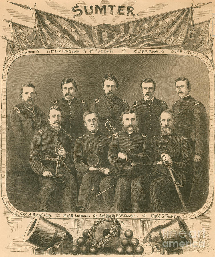 Anderson Photograph - Officers Of The Union Garrison, Fort by Photo Researchers