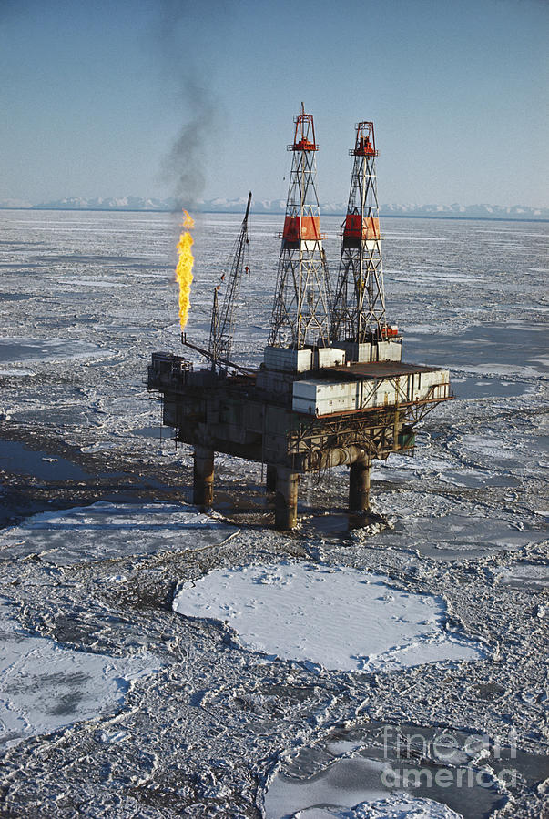 Offshore Oil Drilling Platform, Alaska Photograph by Joe Rychetnik