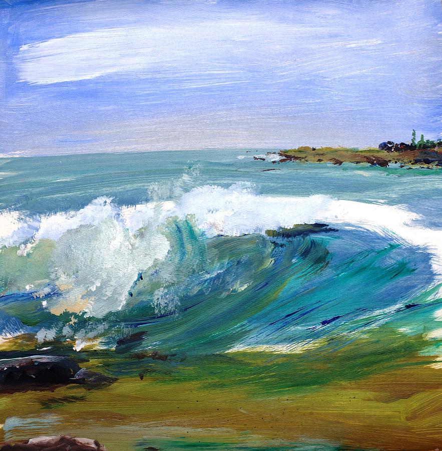 Ogunquit Beach Wave Painting by Scott Nelson
