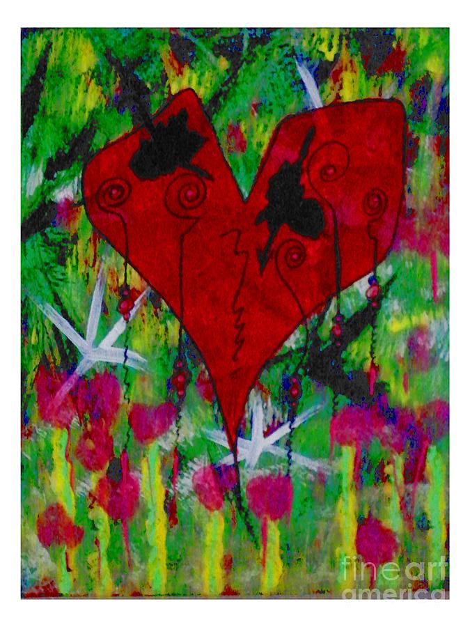 Oh My Green Heart Painting by Donna Daugherty