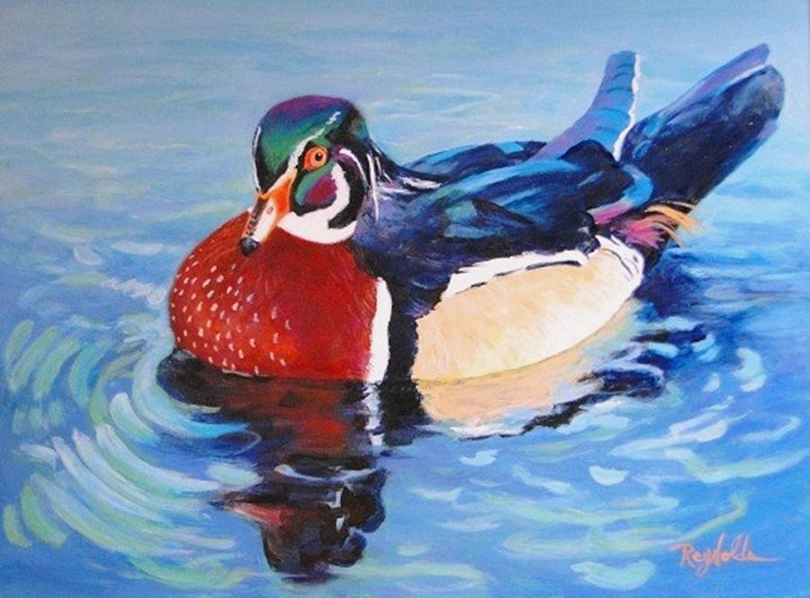 Oh So Blue - Wood Duck Painting by Carol Reynolds