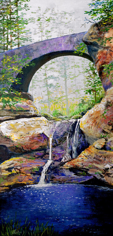 Ohio Bridge Painting by Lou Ann Bagnall