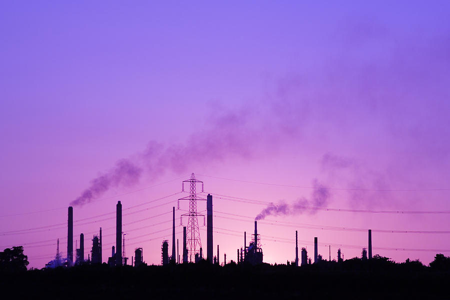 Sunset Photograph - Oil Refinery by Paul Rapson